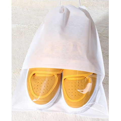 10 PCS Waterproof Shoes Storage Bag Pouch Portable Travel Organizer Drawstring Bag Cover Non-Woven Organizer, 32x44cm, 27x36cm