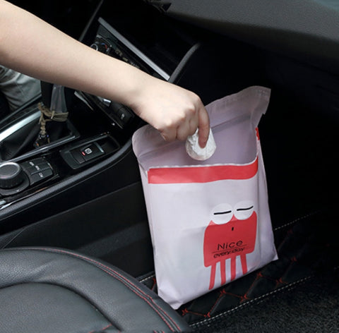 15 PCS Creative Cute Car Garbage Bag Paste-type Cleaning Bag for Car Interior