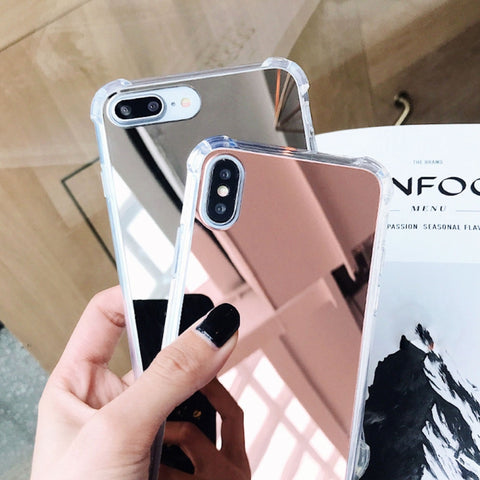 Luxury Plating Mirror Acrylic TPU Case for iPhone 8 Plus & 7 Plus, For iPhone 8 Plus