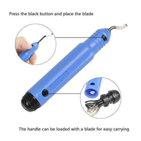 NB1100 Hand Deburr Trimming Knife Scraper, Handle + 1 Cutter Head, 10 Cutter Heads, Handle +10 Cutter Heads