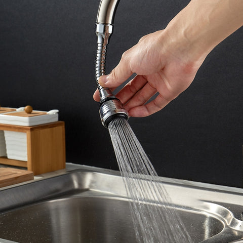 360 Degree Rotate Kitchen Accessories Long Water Bubbler Filter Water Saving Aerator Nozzle Tap, Long Water Bubbler Filter