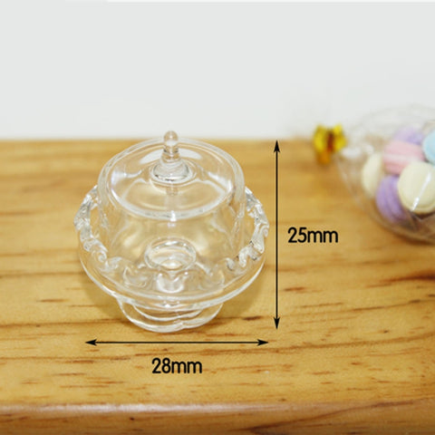 Doll House Mini Accessories Dessert Pot Pastry Board Children Kitchen Toy, Candy Jar