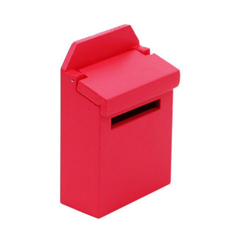 2 PCS 1:12 Doll House Accessories Mini Wooden Mailbox