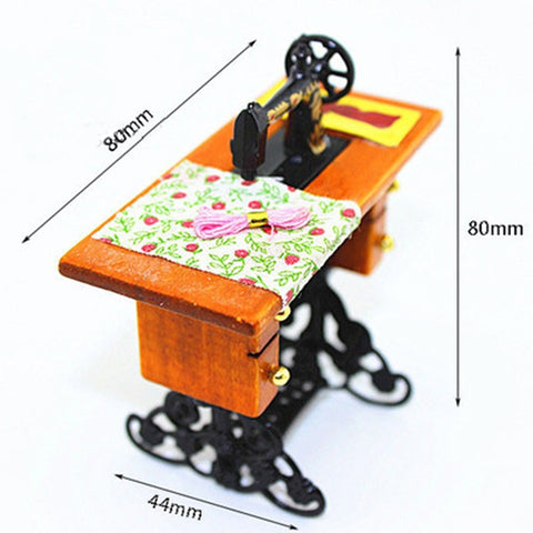 Mini Sewing Machine Toy Doll House Decoration Scene Model, Sewing Machine