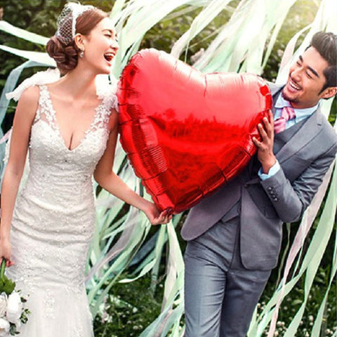 32 Inch Heart Shape Inflatable Foil Balloons Helium Balloon Birthday Party Wedding Decoration, Size: 75cm