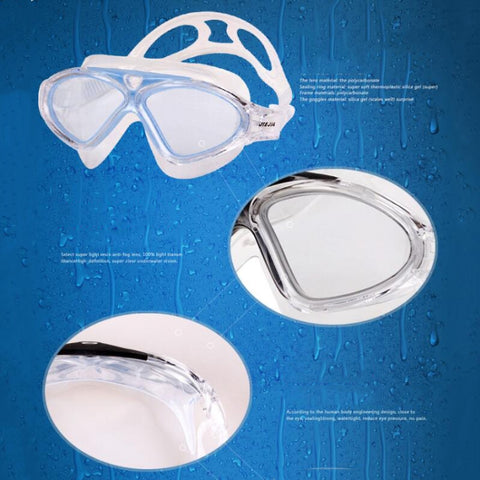 JIEJIA J8170 Large Frame Adult Waterproof and Anti-fog Swimming Glasses, J8170(Black Transparent), J8170(Pink Transparent)