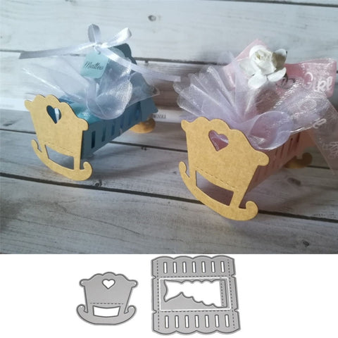 DIY Baby Cradle Carbon Steel Knife Model Children's Puzzle Paper Art Embossing, Baby Cradle  Shape