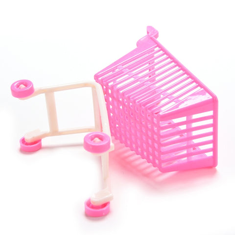 3 PCS Plastic Doll Simulation Trolley Shopping Cart Toy Children Birthday Gift