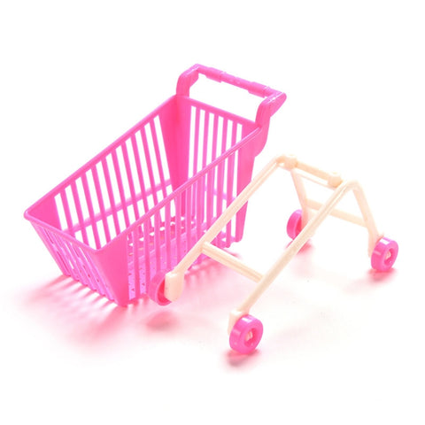 3 PCS Plastic Doll Simulation Trolley Shopping Cart Toy Children Birthday Gift