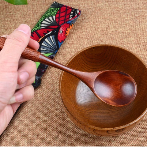 10 PCS Eco Wooden Spoon Flatware Kitchen Soup Coffee Stirring Spoons Cooking Utensil Coffee Tea Mixing Spoons, Coffee Spoon(Brown), Coffee Spoon(Black), Coffee Spoon(Light Brown)