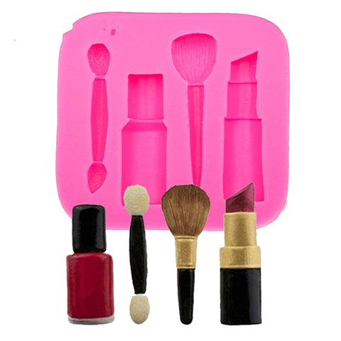 2 PCS Lipstick Eyebrow Pencil Makeup Tool Shape Silicone Fondant Cake Mold Chocolate Mold Clay Mold, Eyebrow Pencil  Shape