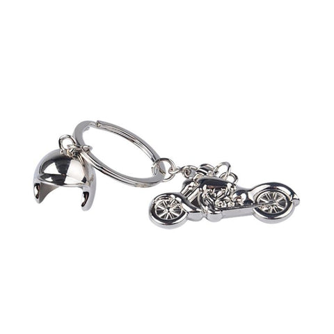 Classic 3D Simulation Model Of Motorcycle Motorcycle Helmet Charms Creation Alloy Key Chain Key Holder Car Key, Motorcycle Shape