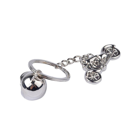 Classic 3D Simulation Model Of Motorcycle Motorcycle Helmet Charms Creation Alloy Key Chain Key Holder Car Key, Motorcycle Shape