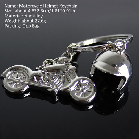 Classic 3D Simulation Model Of Motorcycle Motorcycle Helmet Charms Creation Alloy Key Chain Key Holder Car Key, Motorcycle Shape