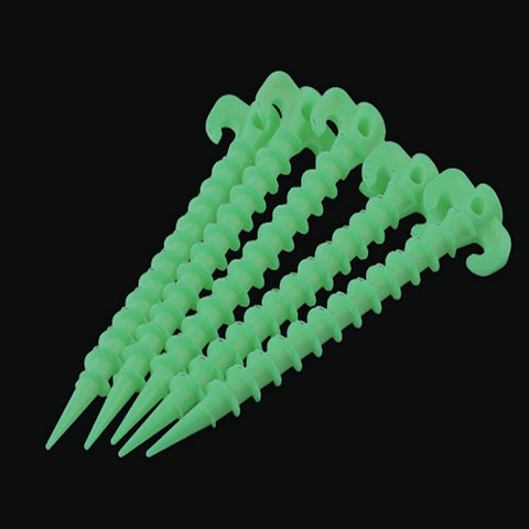 10 PCS/Set Luminous Camping Canopy Tent Ground Screw Pegs Horn Nails Outdoor Climbing Tent Plastic Nails Tent Accessories