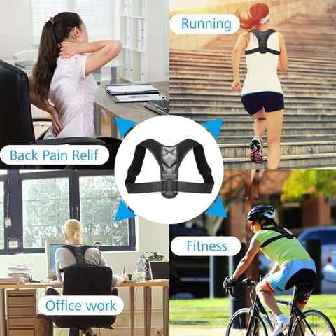 Adjustable Brace Support Belt Back Posture Corrector, M, L