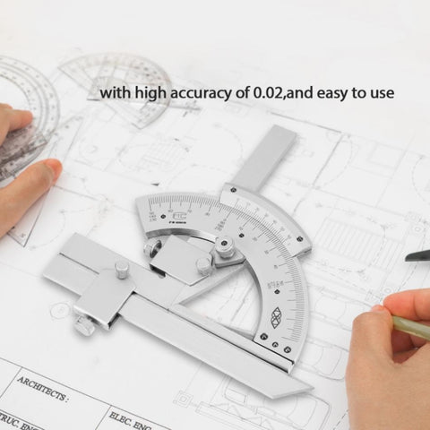 High Carbon Steel Non-parallax Trimmer Protractor Angle Measuring Ruler, Angle Measuring Ruler