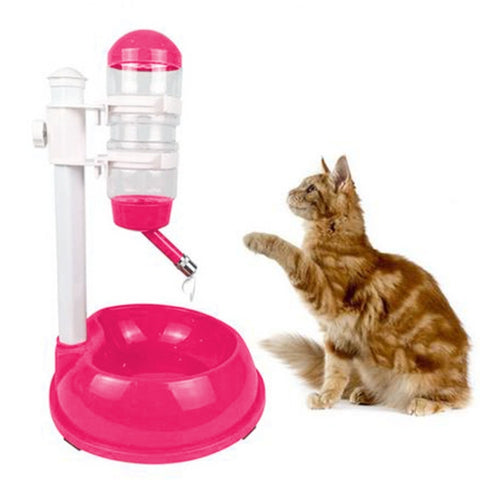 Liftable Automatic Drinking Fountain Pet Bowl Feeder Supplies, Gold, Blue, Rose Red