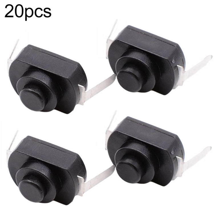 20 PCS YT-1208-YD LED Flashlight Button Switch, Bent Feet, Straight Feet