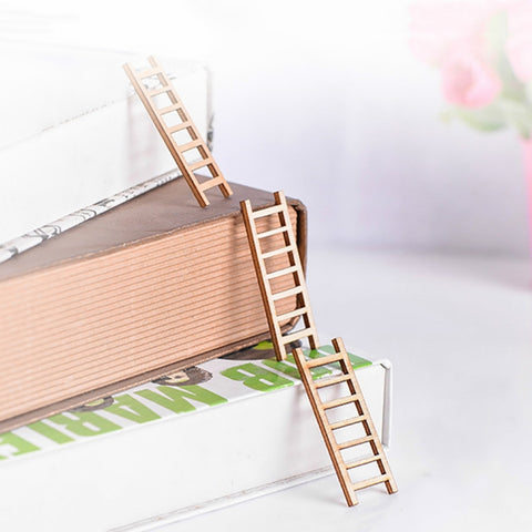 5pcs Simulation Ladder Decoration Wooden Staircase Corridor Micro Landscape Succulent Potted DIY Decorations, Simulation Ladder Decorations