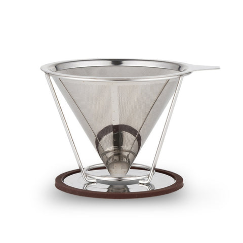 Stainless Steel Filter Cone Filter Cartridge Tea Coffee Free Paper Filter Cup, Stainless Steel Filter