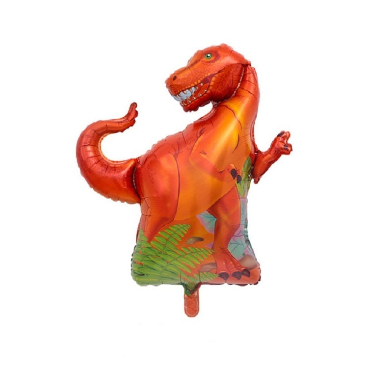 2 PCS Dinosaur Modeling Aluminum Foil Balloon Children Birthday Decoration Party Supplies Toy, Large Red Tyrannosaurus, Large Yellow Tyrannosaurus, Large Green Tyrannosaurus, Large Blue Long-necked Dragon, Large Horned Dragon, Large Green-spotted Dinos...