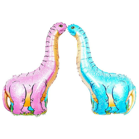 2 PCS Dinosaur Modeling Aluminum Foil Balloon Children Birthday Decoration Party Supplies Toy, Large Red Tyrannosaurus, Large Yellow Tyrannosaurus, Large Green Tyrannosaurus, Large Blue Long-necked Dragon, Large Horned Dragon, Large Green-spotted Dinos...