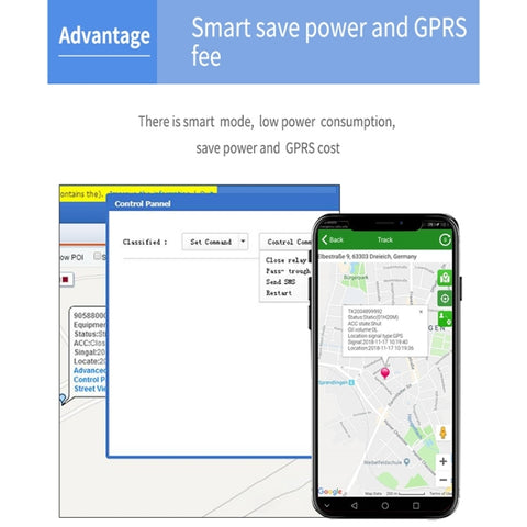 TK202A 2G Car Truck Vehicle Tracking GSM GPRS GPS Tracker Support AGPS, Battery Capacity: 6500MA, 2G 6500mAh