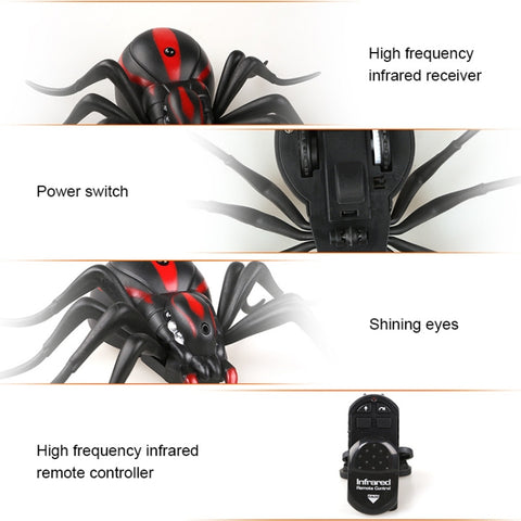 Tricky Funny Toy Infrared Remote Control Scary Creepy Spider, Size: 16*10cm, Spider1