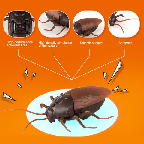 Tricky Funny Toy Infrared Remote Control Scary Creepy Cockroach, Size: 7.5*14cm, Cockroach