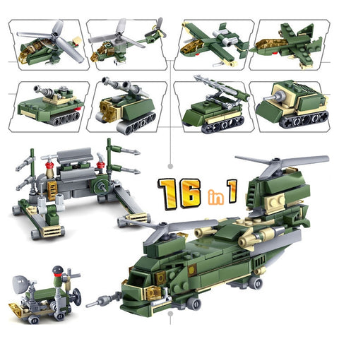 KAZI 16 in 1 Sets Land Team Building Block Educational Toys, Age Range: 6 Years Old Above, 84053