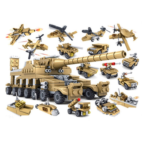 KAZI Super Tanks Building Blocks 16 in 1 Sets Bricks Model Brinquedos Toys, Age Range: 6 Years Old Above, 84031