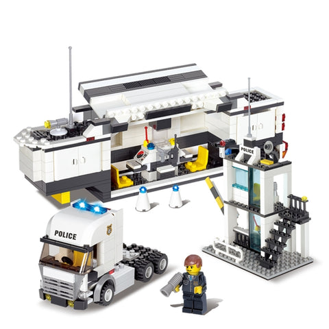 6727 511 PCS Brick Blocks City Police Station Command Vehicle Building Bricks Plastic Blocks Toys, Age Range: 6 Years Old Above, 6727