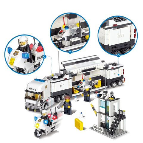 6727 511 PCS Brick Blocks City Police Station Command Vehicle Building Bricks Plastic Blocks Toys, Age Range: 6 Years Old Above, 6727