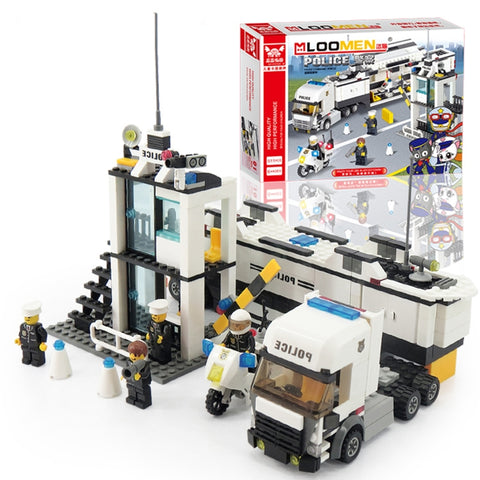 6727 511 PCS Brick Blocks City Police Station Command Vehicle Building Bricks Plastic Blocks Toys, Age Range: 6 Years Old Above, 6727