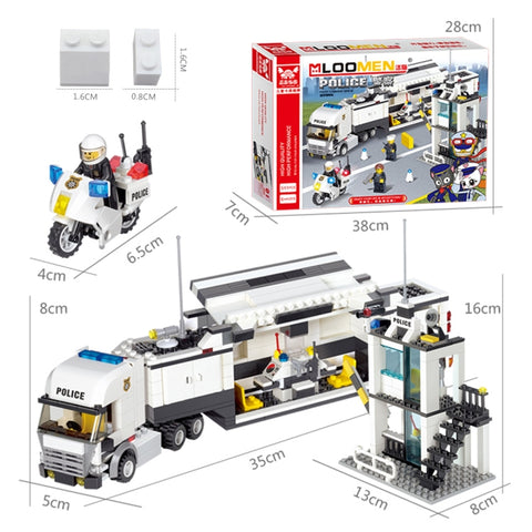 6727 511 PCS Brick Blocks City Police Station Command Vehicle Building Bricks Plastic Blocks Toys, Age Range: 6 Years Old Above, 6727