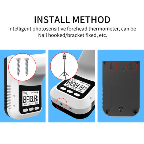 K3 Pro Handsfree Non-contact Forehead Body Light-sensitive Distance Sensor Infrared Thermometer, 2.8 inch LCD Display Screen, K3 Pro