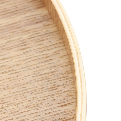 Creative Round Solid Wood Tea Tray Hotel Wooden Tay Storage Tray, Diameter: 33cm, Wood Color, Diameter: 33cm