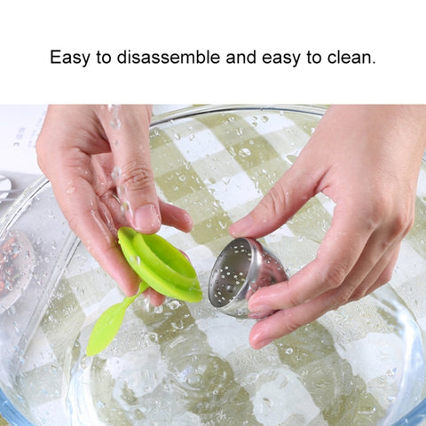 Stainless Steel Leaf Shape Silicone Tea Bag Tea Strainers, Red, Rose Red, Baby Blue, Yellow