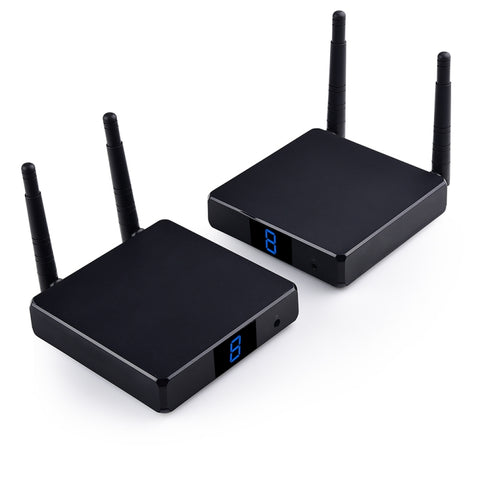 Measy FHD686 Full HD 1080P 3D 5-5.8GHz Wireless HDMI Transmitter (Transmitter + Receiver) with Display, Supports Infrared Remote Control & Wireless Same Screen Function, Transmission Distance: 200m, FHD686 with Display