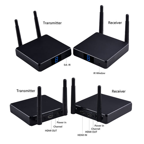 Measy FHD686 Full HD 1080P 3D 5-5.8GHz Wireless HDMI Transmitter (Transmitter + Receiver) with Display, Supports Infrared Remote Control & Wireless Same Screen Function, Transmission Distance: 200m, FHD686 with Display