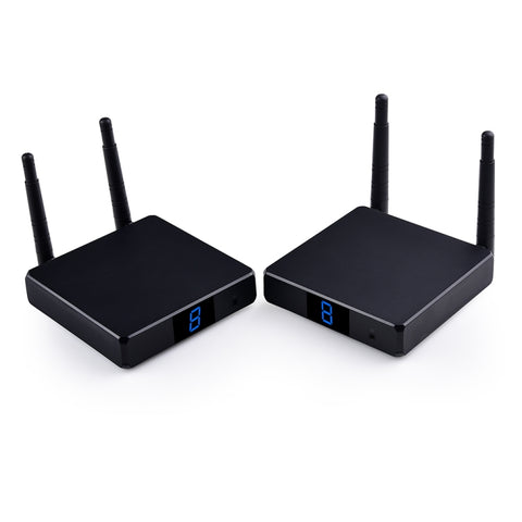 Measy FHD686 Full HD 1080P 3D 5-5.8GHz Wireless HDMI Transmitter (Transmitter + Receiver) with Display, Supports Infrared Remote Control & Wireless Same Screen Function, Transmission Distance: 200m, FHD686 with Display