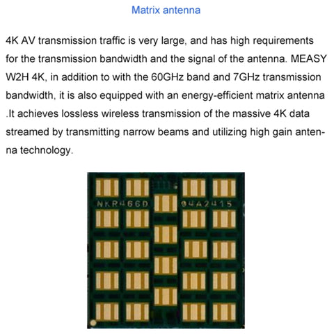 Measy W2H 60GHz 4K Ultra HD Wireless Transmission Kit, Transmission Distance: 30m, UK Plug, 4K