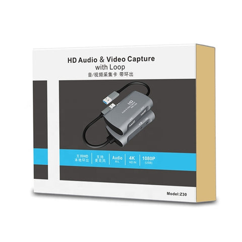 Z30 HDMI Female + Mic to HDMI Female + Audio + USB 2.0 Video Capture Box, Z30