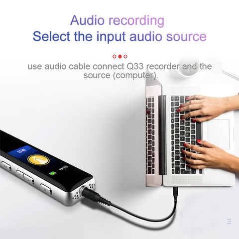 Q33 External Play MP3 Voice Control High Definition Noise Reduction Recording Pen, 8G, Support Password Protection & One-touch Recording, 8G