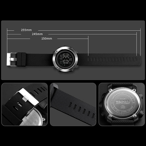 SKMEI 1426 Multifunctional Outdoor Fashion Noctilucent Waterproof White Machine Rubber Ring Digital Watch, White Machine Rubber Ring, 1426 White Machine Rubber Ring