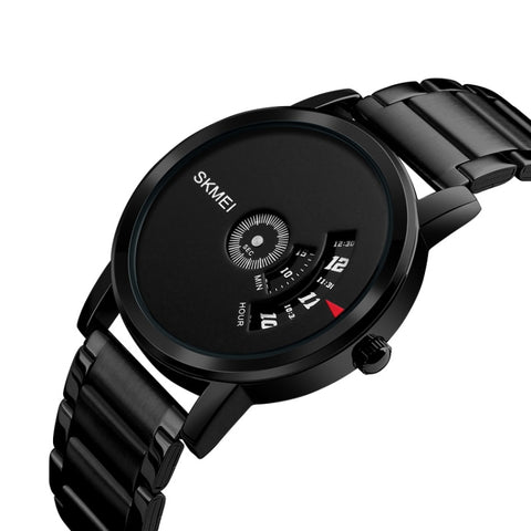 SKMEI 1260 Fashion Creative Pointer 30m Waterproof Quartz Wrist Watch with Stainless Steel Watchband