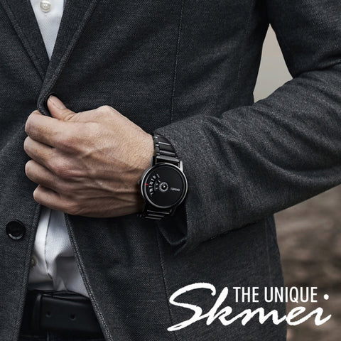 SKMEI 1260 Fashion Creative Pointer 30m Waterproof Quartz Wrist Watch with Stainless Steel Watchband