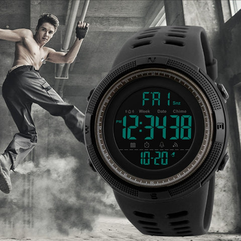 SKMEI 1251 Men Fashionable Outdoor 50m Waterproof Sports Watch Digital Watch with PU Watchband