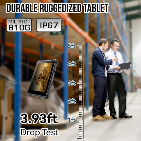 IP68 Waterproof Shockproof Dustproof, Android 10.0 MT6771 Octa Core, Support GPS/WiFi/BT/NFC, UK Plug, 8 inch 4GB+64GB